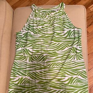 Jude Connally Lime Green and White Zebra dress